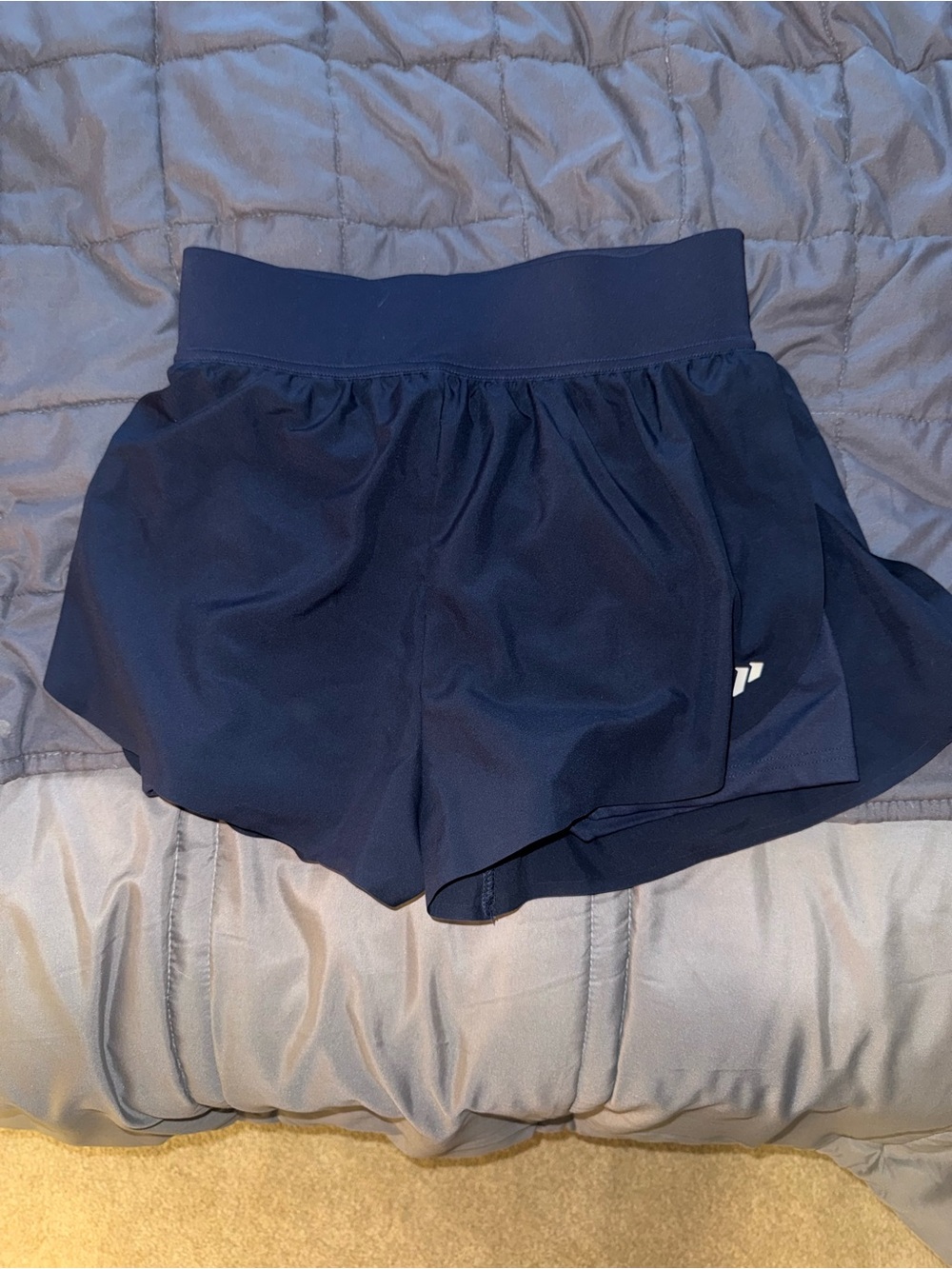 Women's Navy Athletic Skort Shorts with Wide Waistband